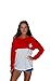 Ladies Back Print Blocked Long Sleeve Shirt (Small, Red)