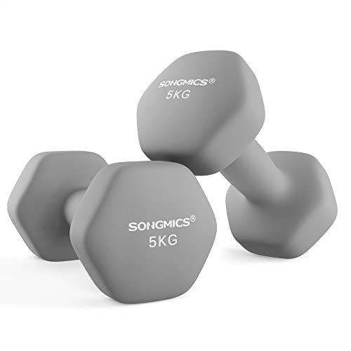 SONGMICS ダンベル コーティング 滑り止め 5kg 2個セット SYL910G01