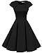 Homrain Women's 1950s Retro Vintage A-Line Cap Sleeve Cocktail Swing Party Dress