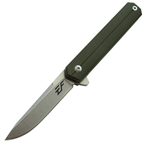 Eafengrow EF64 Cleaver EDC Flipper Knife Point D2 Blade and G10 Steel Handle Assisted Folding Multitool Left or Right Hand Pocket Carry (EF64-J-desert)