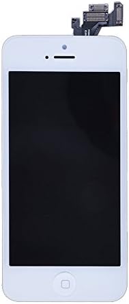 Nasin Pre-assembled Replacement Touch Screen Digitizer + LCD Display &amp; LCD Shield Plate + Spares Parts (Front Camera + Home Button + Earpiece Speaker) + Opening Tools Compatible with iPhone 5 (White)