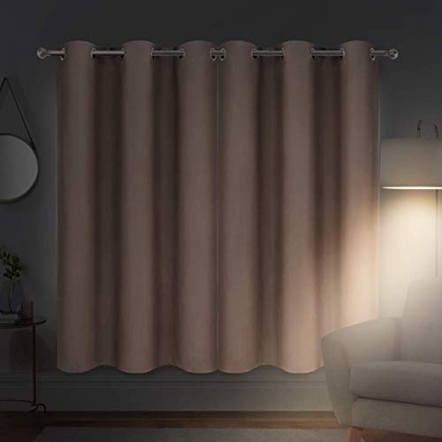 Diraysid Cappuccino Grommet Blackout Curtains for Bedroom Thermal Insulated Room Darkening Curtains Drapes, W42 x L63, 2 Panels
