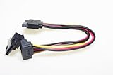 SMAKNÂ 6-Inch SATA to 2 x Right Angle Latching SATA Power Dual 90 Degree Latching SATA Y Splitter
