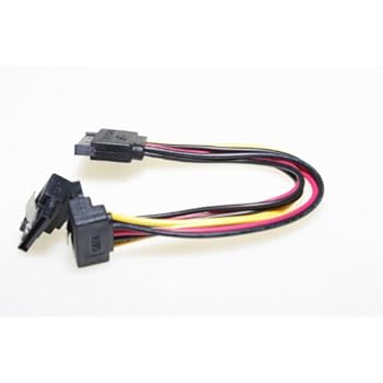 SMAKNÂ 6-Inch SATA to 2 x Right Angle Latching SATA Power Dual 90 Degree Latching SATA Y Splitter