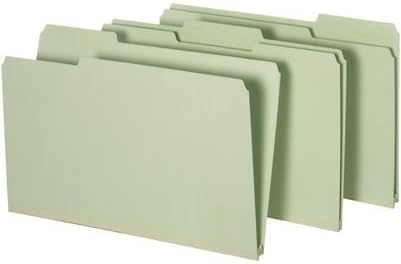 Quill Brand 25-pt. Heavy-Duty Pressboard Folders (Recycled); Light Green, Legal Size, 2 Gusset