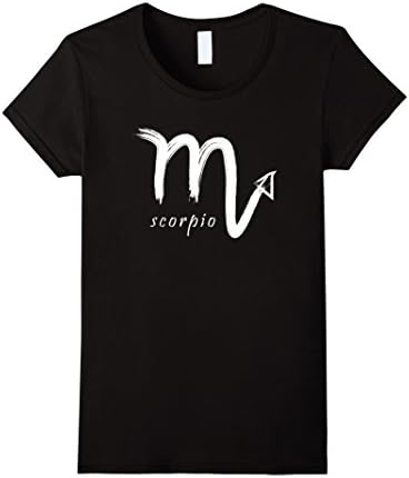 Womens Scorpio Zodiac Symbol T-Shirt With Painted Astrological Sign Large Black