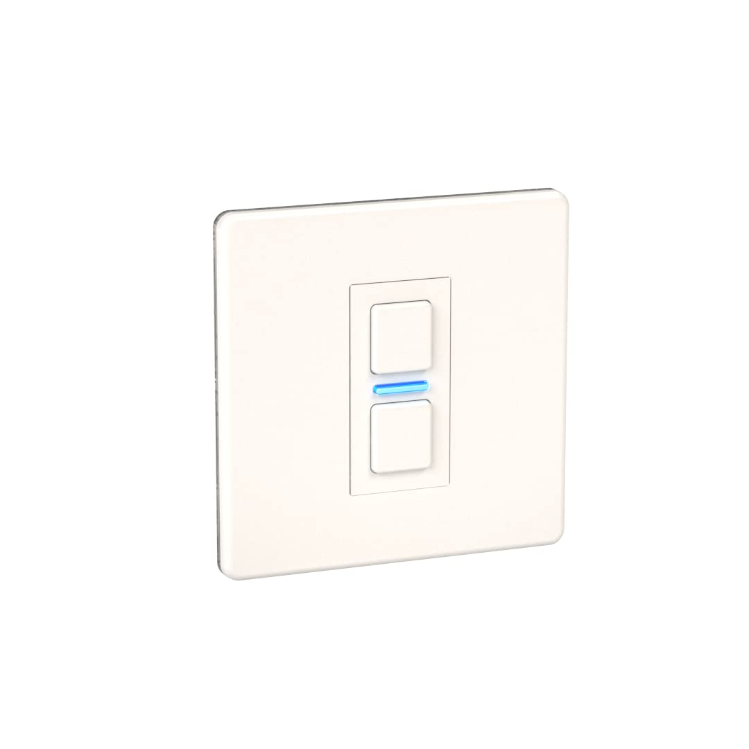 Lightwave LP21WHMK2 Smart Dimmer with Energy Monitoring, 1 Gang, White Metal - Works with Alexa, Google Assistant, HomeKit. iOS & Android Compatible