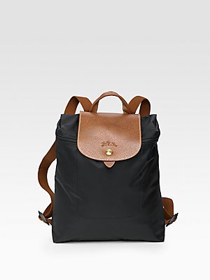 Longchamp Les Pliages Zippered Backpack, Black