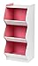 IRIS 3 Tier Curved Edge Storage Shelf, White and Pink