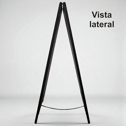 LA PIZARRONERIA - Pizarrón Negro de Gis Doble Vista, 119 x 54 cm, Marco de Madera de Pino, para Negocios de Moda, Restaurantes y Cafeterías