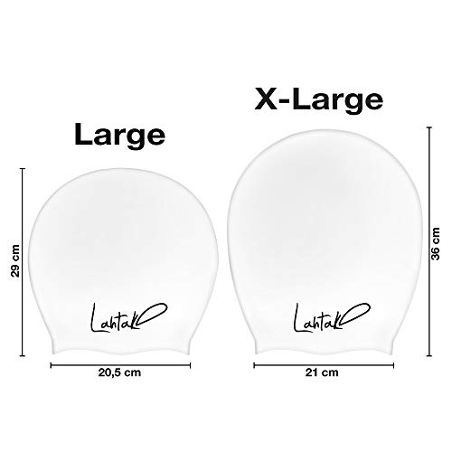 Long Hair Swim Cap - Swimming Caps for Women Men - Extra Large Swim Caps - Premium Waterproof Silicone Swim Cap - Dreadlocks - Suits Recreational Swimmers (White L)
