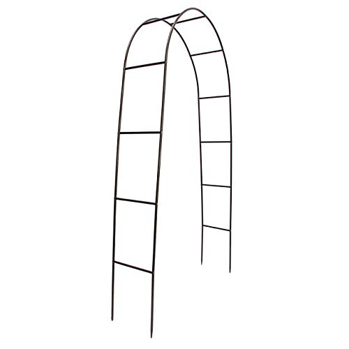 Relaxdays Torbogen Garten pulverbeschichteter Stahl, Rosenbogen für Kletterpflanzen wetterfest und freistehend , Bronze, 240 x 140 x 38 cm, Schwarz – Bild 3