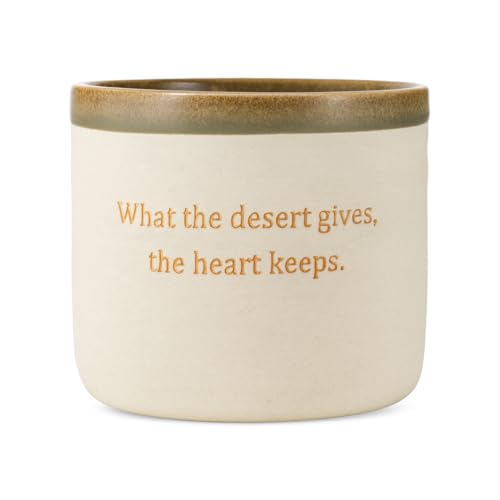 Handcrafted Ceramic Cup with Camel & Palm Tree | “What the Desert Gives” Gold Quote | Gift-Ready UAE Souvenir | Minimalist Mug by Saharé | Rustic Beige, Premium Finish