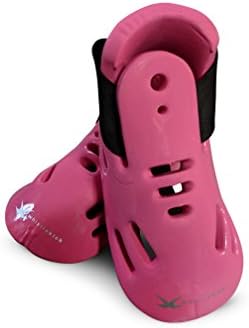 Whistlekick Karate Sparring Foot Gear For Karate/Taekwondo Martial Arts with FREE Backpack-Karate Sparring Foot Gear Coral, Pink (Adult, Medium)