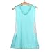 Gillberry Women Summer Lace Vest Top Short Sleeve Blouse Casual Tank Top T-Shirt (Blue, M)