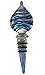 Murano Art Deco Teardrop Design Stopper Blue and Silver Colors