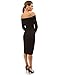 PattyBoutik Women Off Shoulder Long Sleeve Dress (Black Medium)