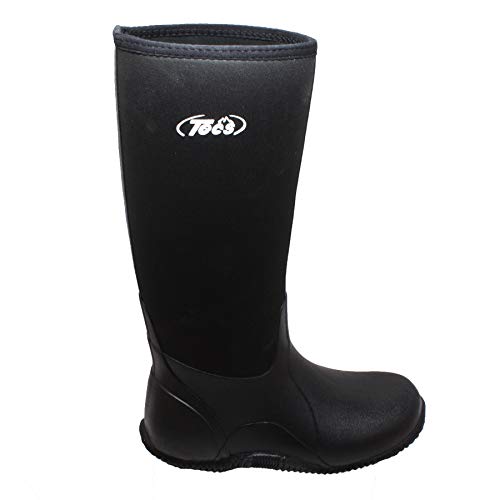 TECS Men's 16" Rubber Boots: Neoprene, Waterproof for Hunting, Camping, Fishing, Hiking or Farm Work, Black, 12 M US - Thumbnail 4
