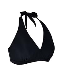 Septangle Soild Halter Top Bikini para dama, talla grande