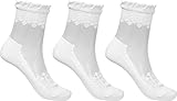 3 Pairs Women's Ultrathin Transparent Lace Elastic Short Socks