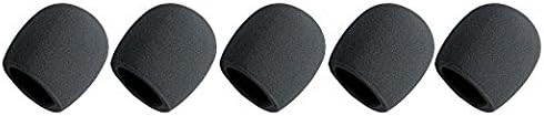 Microphone Windscreen (5 PACK), XHERO Handheld Mini-size Ball Type Lapel Soft Foam Sponge Skin Stage Mic Cover for Studio Condenser Black