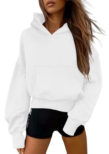 PRETTYGARDEN Women's Cropped Hoodie Sweatshirt