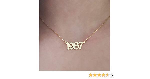 Custom Birth Year Necklace Personalized 