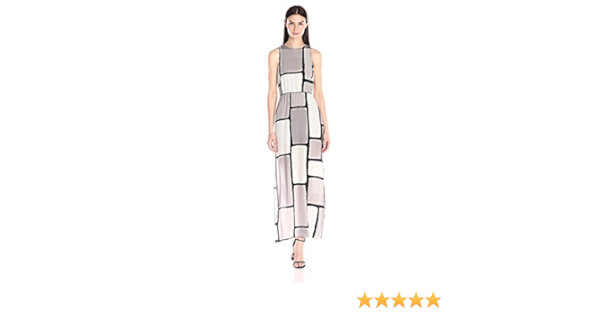 round neck printed maxi dress