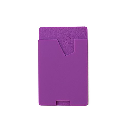 iphone card holder,Sticky Card Holder 3M Adhesive Card Sleeve Silicone Card Pouch for Cellphone IPhone Card Pocket Samsung Stick-on Wallet HTC (Noble Purple)