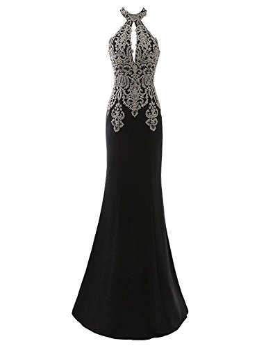 Erosebridal Womens Prom Dresses Long Lace High Neck Evening Gown Sexy Mermaid