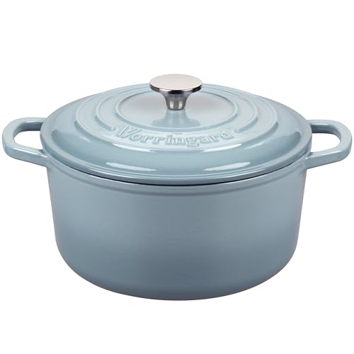 VORRINGARD Enameled Cast Iron Dutch Oven Pot with Lid, for Sourdough Bread Baking, Round Dutch Ovens, 4.5 Quart, Sea Salt - Used condition - US$37.77