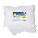 Angel Dreams Toddler Pillow 14x19 with Pillowcase - Soft Kids Pillows for Sleeping - Made in USA - Perfect for Travel, Toddler Cot, Bed Set - Hypoallergenic - Toddlers, Infant, Baby.
