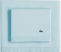 Lacoste 4-Piece Cotton Sheet Set, Solid, Pale