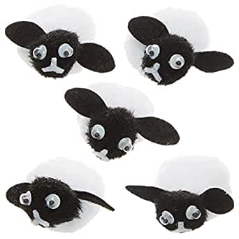 Baker Ross FX478 Mini Easter Lambs - Pack of 15, 3D Easter Embellishments for Kids Crafts