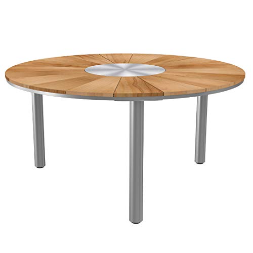 OUTLIV. Wien Gartentisch Ø150 cm mit Gestell aus Edelstahl und Tischplatte aus recyceltem Teakholz, jeder Tisch ist… – Bild 6