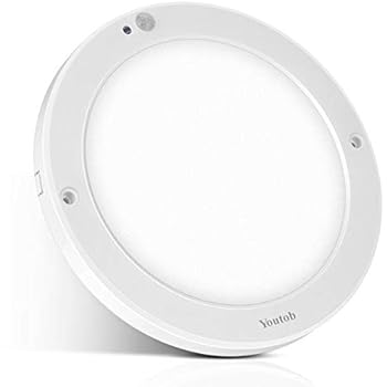 Youtob Motion Sensor LED Ceiling Light 15W 1200LM Flush Mount Round Lighting Fixture for Indoor/Outdoor, Stairs, Closet Rooms, Porches, Basements, Hallways, Pantries, Laundry Rooms(4000K Cool White)