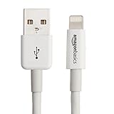 AmazonBasics Lightning to USB A Cable - MFi Certified iPhone Charger - White, 10-Foot