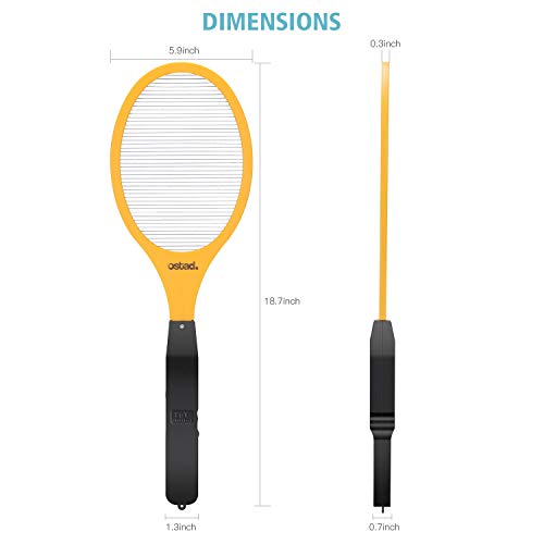 Premium Heavy duty electric bug swatter 2800V zapper racket-Original Hand Held Racket Style Fly and Mosquito Zapper - AA Batteries Included-Great for Bugs,Pest,Wasp,Fly Control at Home,Indoor/Outdoor