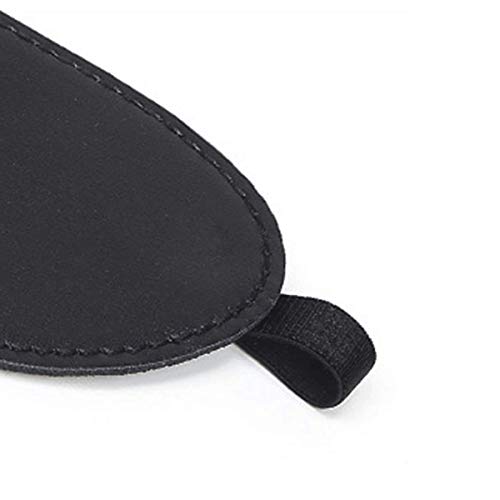 Leather Handcuffs Set, Adjustable Handcuff + Eye Mask Strong and Durable PU Leather Soft Fur Cuffs Multifunctional Bangle, Black - Thumbnail 2