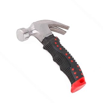 SHAFIRE Carpenter Claw HammerHorn Hammer Lifesaving Broken Window Hammer Handle Rubber Grip -Mini (Random Color)