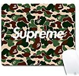 Gaming Office Mouse Pad--Glissando Customized Bape Supreme Cloth surface Natural rubber Gaming Mouse Pad--Rectangle Mouse Pad(10x8.3inchx1/8inch)