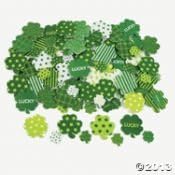 Fabfuncrafts Shamrock Patterned Foam Self Adhesive Shapes (100 Per Bag)