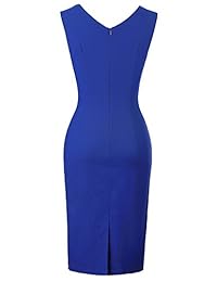 Belle Poque Vestido de mujer estilo años 50, estilo retro, sin mangas, para negocios