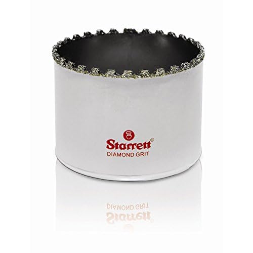 Starrett Diamond Grit Hole Saw - D0318 Ceramic and Tile Drill Cutter - For Brick Glass Marble Slate Stone Porcelain - 79mm (3.1/8 inch)