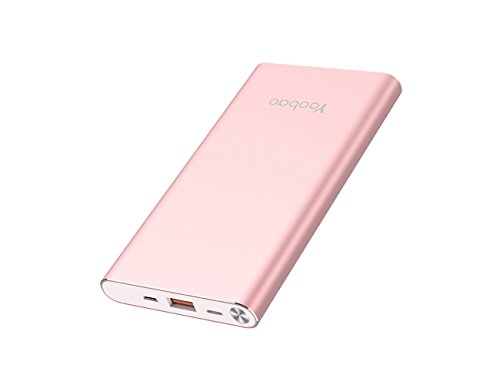 Yoobao 10000mAh Portable Charger Ultra Slim Power Bank External Battery Charger Powerbank (Micro & Lightning Dual Input) for iPhone X, iPhone 8 Plus/8, iPhone 7 6s 6 Plus iPad and More - Rose Gold