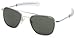 Randolph Aviator Square Sunglasses, 58, Bright Chrome, Bayonet, AGX Lenses