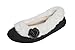 Beverly Rock Womens Ballerina Faux Fur Cuffed Slipper Shoe With Embellished Flower