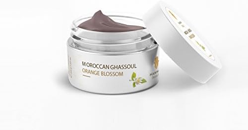 Hammam Beauty Moroccan Ghassoul Clay Facial Mud Mask to detoxify, cleanse skin, and can be used as a hair treatment. Natural lava clay good for most skin types! (Orange Blossom)