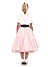 Hip Hop 50s Shop Adult 3 Piece Poodle Skirt Costume Set Light Pink XLarge