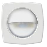 Amarine-made Boat Marine RV Auto 12 Volt LED Square Courtesy Floor Light Companion Way Blue 12v Light -Bezel Color: White (1 PCS)